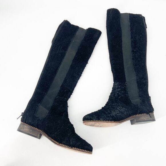 Free People Callow Black Leather Distressed Boot 36 - Picture 2 of 7